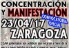 Cartel manifestación Zaragoza