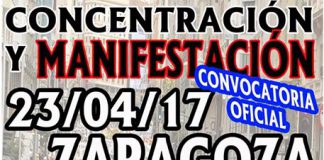 Cartel manifestación Zaragoza